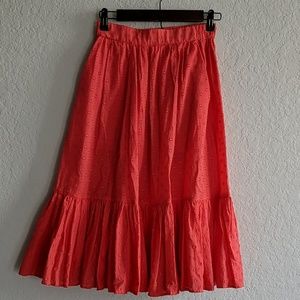 J.Crew coral midi skirt